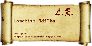 Loschitz Réka névjegykártya
